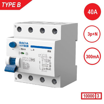 Aardlekschakelaar type B 300mA 3P+N