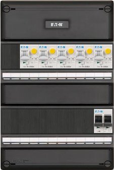 Eaton groepenkast met aardlekautomaten
