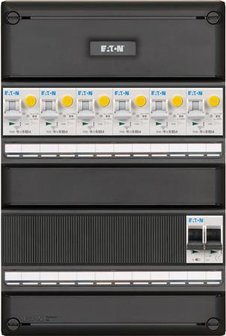 Eaton groepenkast met aardlekautomaten