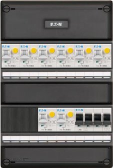 Eaton meterkast met aardlekautomaten