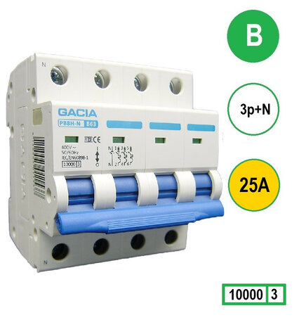 Installatieautomaat GACIA PB8H-3NB25