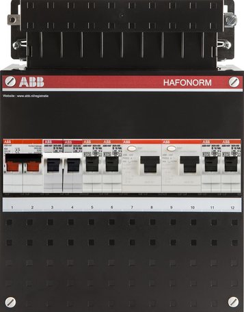 Meterkast ABB 1-fase 4 groepen + fornuisgroep (klein)