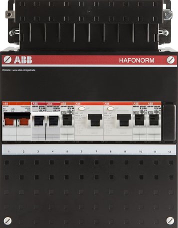 Meterkast ABB 1-fase 3 groepen + fornuisgroep (klein)