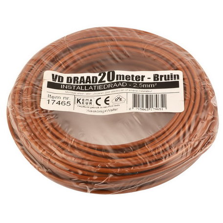 VD draad bruin 2,5mm (20 meter)