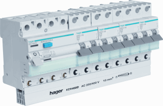 Hager KDN450D 3-fasen doorverbindingskam (12 modulen)