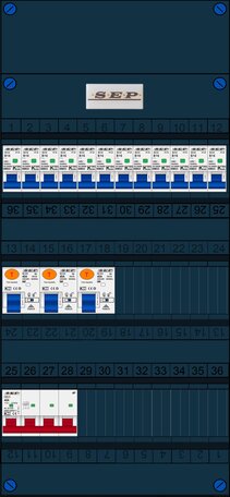 Groepenkast SEP 3-fase 12 groepen (220x480)