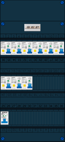SEP 1F groepenkast 9 aardlekautomaten (220x480)