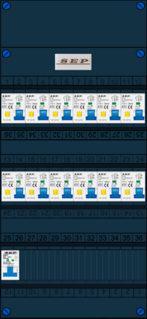 SEP 1F groepenkast 12 aardlekautomaten (220x480)
