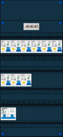 SEP 3F groepenkast 9 aardlekautomaten (220x480)