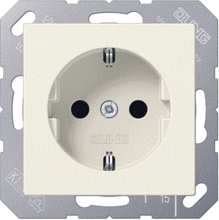 Jung inbouw stopcontact RA (cremewit)