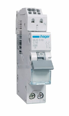 Hager installatieautomaat 1P+N C16A (QuickConnect)