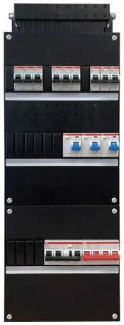 ABB 3F SN groepenkast 9 groepen + aardlekautomaat