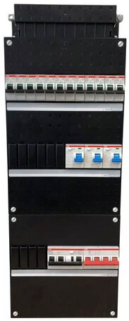 ABB 3F SN groepenkast 12 groepen + aardlekautomaat