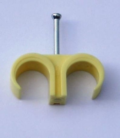 Spijkerclip dubbel 16-19mm creme (100 stuks)