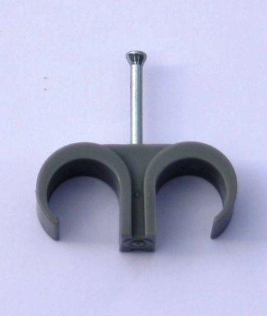 Spijkerclip dubbel 16-19mm grijs (100 stuks)