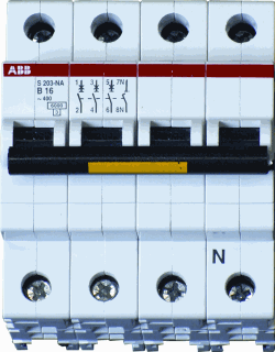 ABB installatieautomaat 3P+N B16A