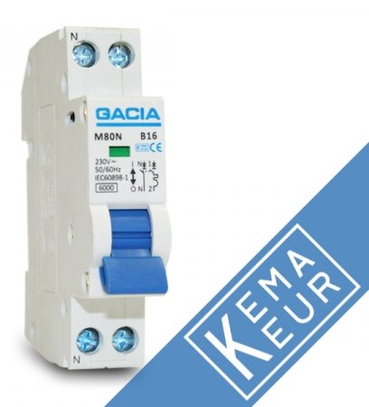 GACIA installatieautomaat 1P+N C20A (traag)