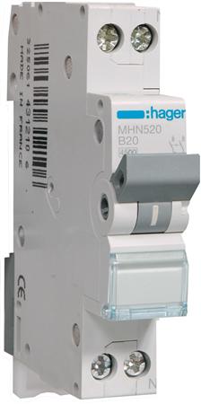 Hager installatieautomaat MHN520 1P+N B20A