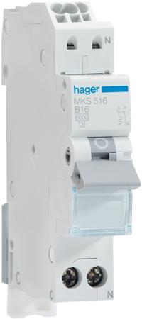 Hager installatieautomaat 1P+N C16A (QuickConnect)