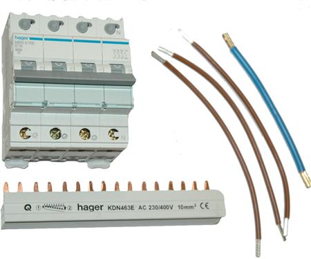 Hager installatieautomaat VKS05SK 3P+N B16A (QuickConnect)