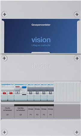 Meterkast Hager VKG400A 4 groepen 1-fase