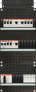 Groepenkast ABB 3F 8 groepen + fornuisgroep + OSB