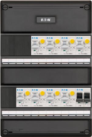 Eaton 1 fase groepenkast 8 aardlekautomaten + HS